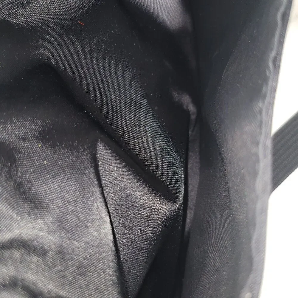 COURREGES Black Silver Logo Nylon Messenger Bag Vintage Crossbody 1990s